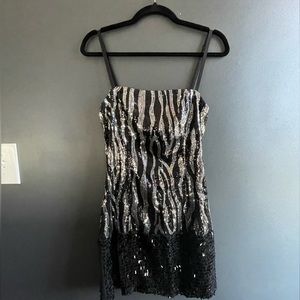 NYE Zebra Sequin Minidress